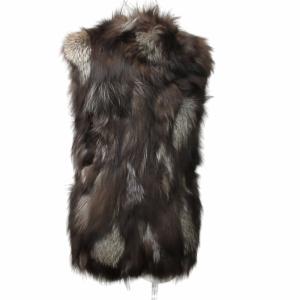 UNITED ARROWS フォックスファー ベスト 毛皮 茶色 ブラウン 約M  0806