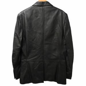 HUGO BOSS ラムレザー テーラードジャケット 本切羽 2B  ブラック IT52 約L 0808 GY18