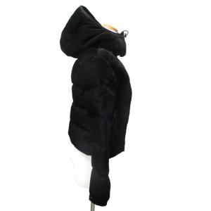 JUNYA WATANABE COMME des GARCONS AD2012 フーデットベロアダウンジャケット S ブラック