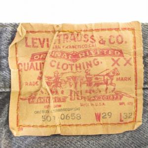 Levi's 501-0658 ヴィンテージ 先染めブラックデニムパンツ ストレート W29 インディゴ