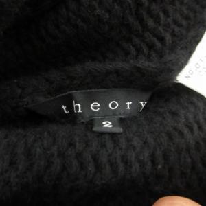 Theory カシミヤ混 ウール タートルネック ニット セーター 長袖 黒 ブラック 2 約M 0814 GY12
