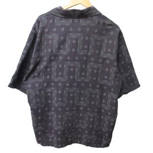 Needles 美品 23SS カバナシャツ オーバーサイズシャツ 柄シャツ MR093 半袖 紫 パープル XL 0807