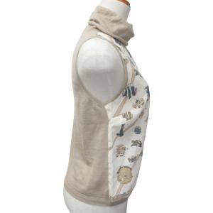 HERMES マルジェラ期 ニット カシミヤ 総柄 切替 S ベージュ