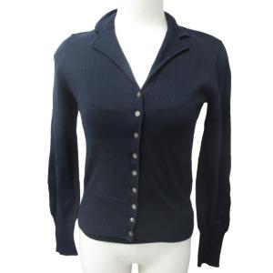 美品 アンサンブル ニット カーディガン セーター 長袖 紺 ネイビー M 0826