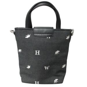 HUNTING WORLD ショルダーバッグ 2WAY 刺繍 グレー