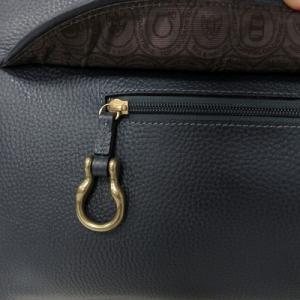 TOFF&LOADSTONE 美品 レザー ブリーフケース ハンドバッグ ビジネスバッグ 牛革 ネイビー系 青 ブルー ゴールド色 0821