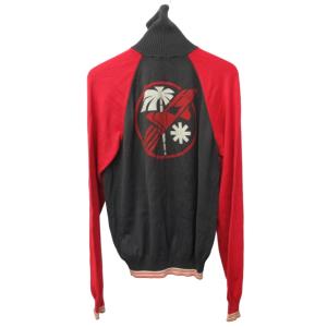 DIESEL ニットブルゾン ジップアップジャケット ロゴプリント イタリア製 00ECALA0001 赤系 レッド M 0904