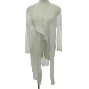 メッシュ プリーツ ロングカーディガン ジャケット PP71-FA254 白 ホワイト 3 約L 0901