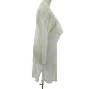 PLEATS PLEASE ISSEY MIYAKE メッシュ プリーツ ロングカーディガン ジャケット PP71-FA254 白 ホワイト 3 約L 0901