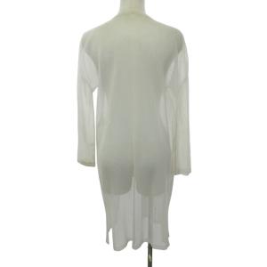 PLEATS PLEASE ISSEY MIYAKE メッシュ プリーツ ロングカーディガン ジャケット PP71-FA254 白 ホワイト 3 約L 0901