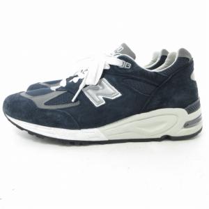 New Balance M990NB2 スニーカー ローカット スエード USA製 ネイビー 28cm