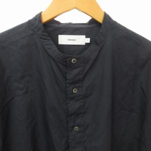 Graphpaper 近年 プルオーバーシャツ 長袖  ノーカラーシャツ 紺 ネイビー 2 約M 0911