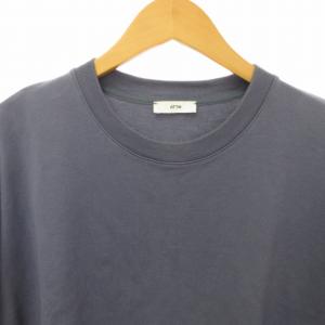 ATON 美品 近年 オーバーサイズTシャツ カットソー 半袖  無地 日本製 紫 パープル系 4 約L 0911