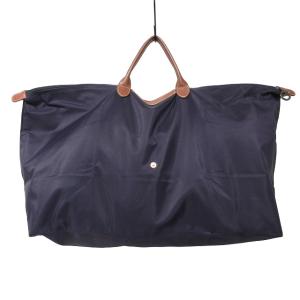 Longchamp 美品 ルプリアージュ トートバッグ ボストンバッグ ハンドバック トラベルバッグ 旅行バッグ 折り畳み ゴールド金具 紺 ネイビー