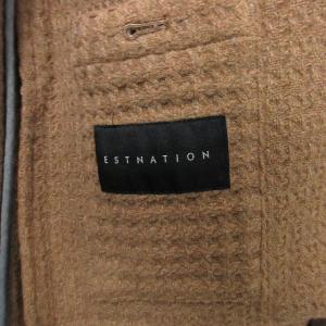 ESTNATION 美品 ワッフル地 ウール チェスターコート ジャケット ベージュ系 XL 0918 STK