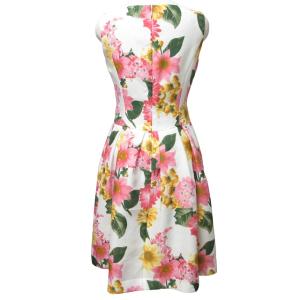 M'S GRACY タグ付 近年モデル ワンピース TD-911117 花柄 総柄 白 ホワイト マルチカラー 38 約M-L 0926 IBO44