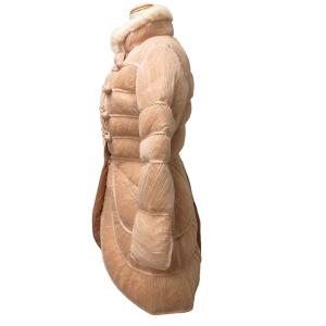 Ermanno Scervino 美品 プリーツダウンジャケット ファー コート イタリア製 ピンク