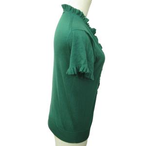 Drawer 近年モデル フリルニット セーター 65148-106-0387 半袖 緑 グリーン 1 S 1007 IBO44