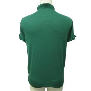 Drawer 近年モデル フリルニット セーター 65148-106-0387 半袖 緑 グリーン 1 S 1007 IBO44