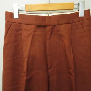 Drawer 美品 近年モデル ワンタックスラックス パンツ テーパード 光沢加工 6514-236-1036 赤茶 レッドブラウン 36