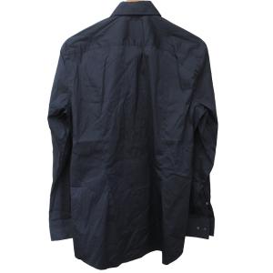 HUGO BOSS 美品 ドレスシャツ カットソー ストレッチ有 長袖 紺 ネイビー 40A 約XS?S 1002 IBO44