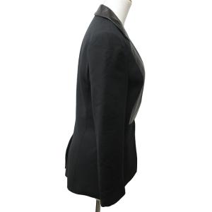 alexanderwang 美品 テーラードジャケット ブレザー レザー切替 1B 黒 ブラック 0 約S-M 1001 WY