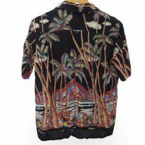 SOPHNET. アロハシャツ 半袖 総柄 ヤシの木 南国 SOPH-100010 紺 ネイビー S 1001
