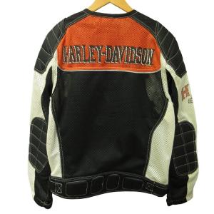 HARLEY DAVIDSON メッシュブルゾン メッシュジャケット バイクウェア 97125-16VM 白 黒 オレンジ M 1003 IBO44