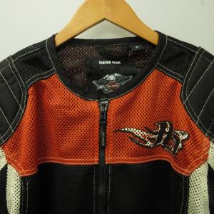 HARLEY DAVIDSON メッシュブルゾン メッシュジャケット バイクウェア 97125-16VM 白 黒 オレンジ M 1003 IBO44