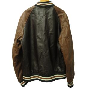 COACH タグ付 スタジャン ラムレザージャケット ブルゾン 33784 ブラウン ダークブラウン L1004