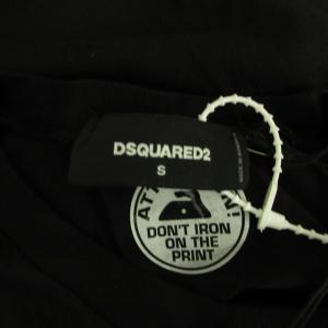 DSQUARED2 タグ付 グラフィック Tシャツ カットソー 半袖 黒 ブラック S 1005 IBO44