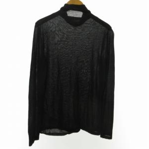 ETRO カシミヤ ニット セーター ハイネック 長袖 シースルー シアー 黒 ブラック 42 約M 1006 IBO44