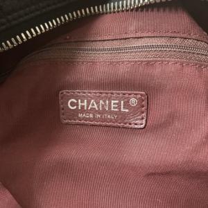 CHANEL トートバッグ デカココ ココマーク レザー しわ加工 チェーン ブラック