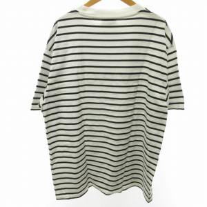 A.P.C. 美品 近年 ボーダー Tシャツ カットソー 半袖 刺繍 白黒 ホワイト ブラック L 1010