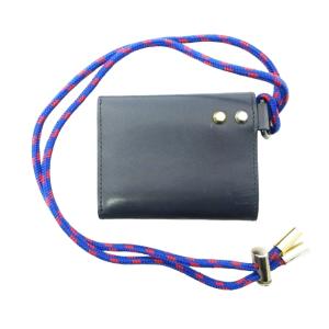 sacai ×PORTER 21SS レザーウォレット コンパクト ストラップ付 ネイビー