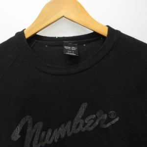 NUMBER (N)INE 本人期 ロゴTシャツ カットソー 長袖 黒 ブラック 2 M 1201 STK