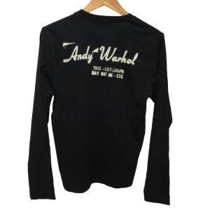 ANDY WARHOL by HYSTERIC GLAMOUR 美品 Tシャツ ロンT カットソー 長袖 アートプリント バイカラー ブラック 黒 ホワイト 白 S 1123 STK
