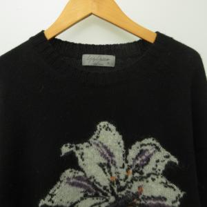 Yohji Yamamoto POUR HOMME 22AW 7G FLOWER INTERSIA JACQUARD CREW NECK
