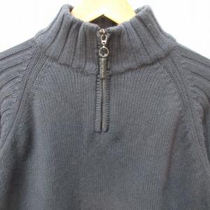 BARNEYS NEW YORK GOLF ハーフジップジャケット カシミヤ混 ニット セーター 紺 ネイビー S 1207