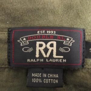 RRL RALPH LAUREN プルオーバーシャツ カットソー ヴィンテージ加工 ハーフボタン 長袖 カーキ系 S 1019 STK