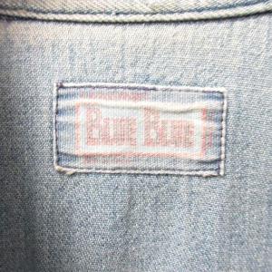 BLUE BLUE JAPAN リメイク デニムウエスタンシャツ ジャケット ロゴワッペン ヴィンテージ加工 長袖 花柄 ライトインディゴブルー S 1021