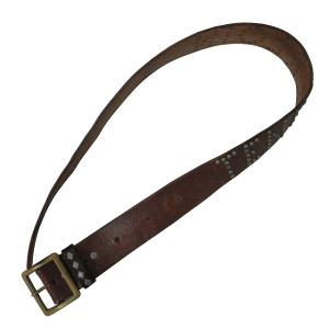 TENDERLOIN レザーベルト スタッズ ロゴ 34 ブラウン