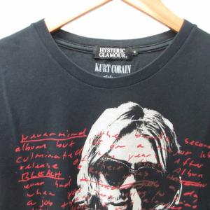 HYSTERIC GLAMOUR カートコバーン Tシャツ カットソー 半袖 黒 ブラック S 1028 STK