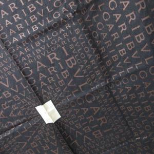 BVLGARI スカーフ ストール 総柄 シルク イタリア製 ダークグレー 1018