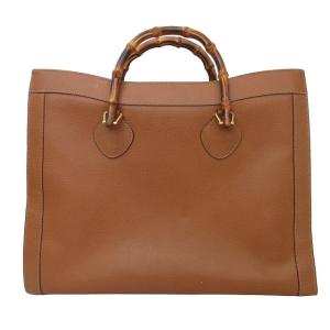 GUCCI ヴィンテージ オールド バンブー トートバッグ レザー ブラウン