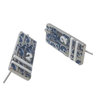 Dior トロッタープレート ピアス アクセサリー シルバー金具 青 ブルー 1018 WY AA