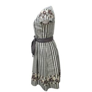 M'S GRACY ウール混 チェックワンピース ロング カットソー プルオーバー 花柄 マルチカラー 38 約Mサイズ PM-921522 1128