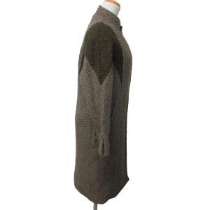 DIESEL 美品 ウールコート ジャケット ベルト付 シルバー金具 ロング丈 緑 グレー グリーン XXS 1115  IBO44