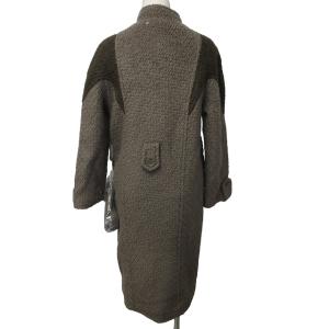 DIESEL 美品 ウールコート ジャケット ベルト付 シルバー金具 ロング丈 緑 グレー グリーン XXS 1115  IBO44