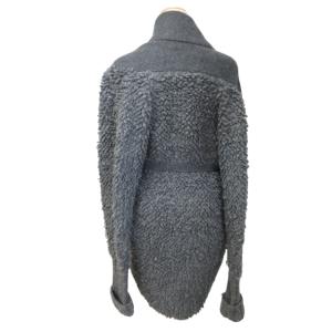 DIESEL カーディガン ニット ウール混 モヘア混 ショールカラー オーバーサイズ イタリア製 グレー 灰 XS 1111